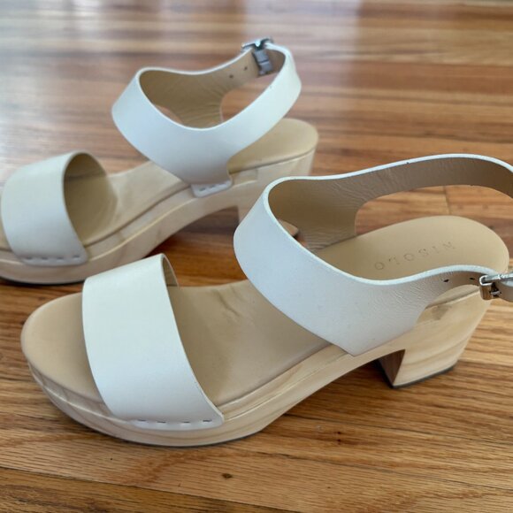 Nisolo All day open toe clog bone Sz 8.5 - Picture 3 of 4